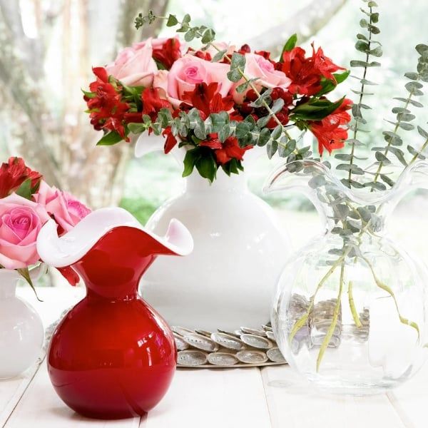 Lọ hoa pha lê IVV Primula đỏ Có thể dùng hàng ngày hoặc làm đồ decor trang trí