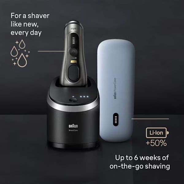 Máy cạo râu Braun 9575CC Series 9 Pro+ Bộ sạc di động PowerCase cung cấp +50% năng lượng Li-Ion
