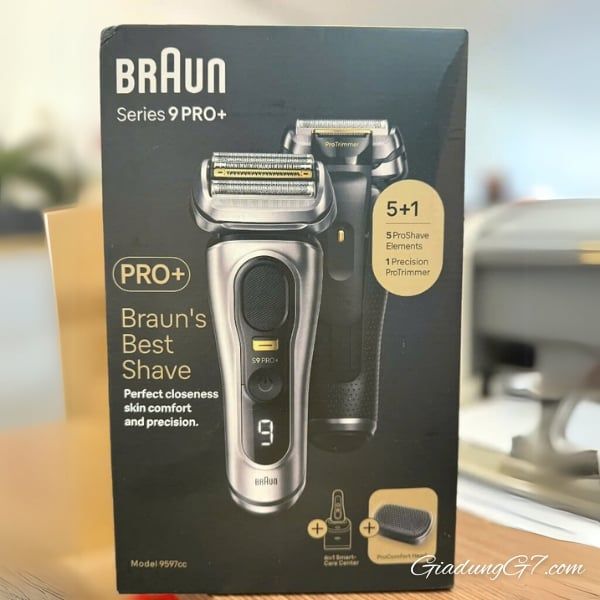Máy cạo râu điện Braun Series 9 Pro+ 9597cc Cạo râu tới 4 tuần mà không cần sạc lại.