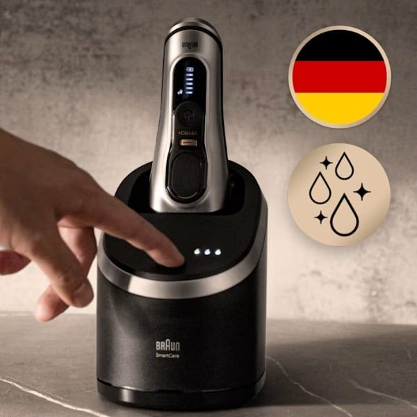 Máy cạo râu điện Braun Series 9 Pro+ 9597cc với trung tâm SmartCare 6 trong 1 và đầu ProComfort, màu bạc