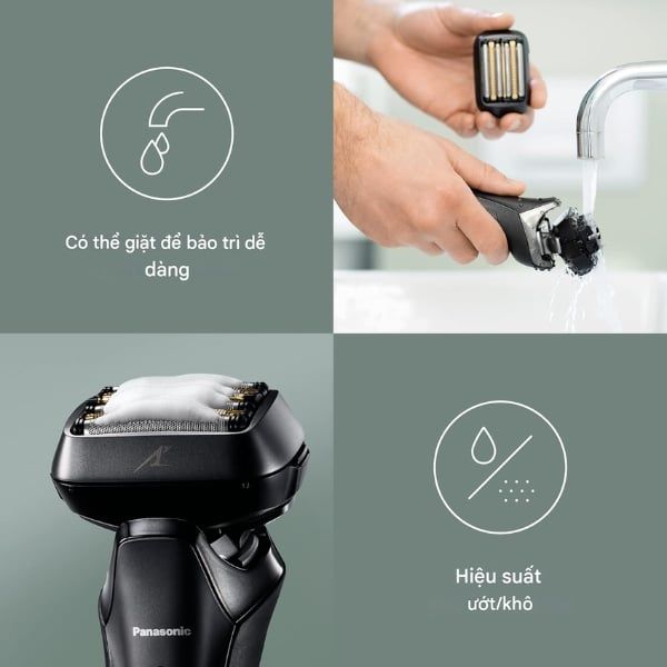 Máy cạo râu khô ướt Panasonic ES-LS6A-K803 Series 900+ Lưỡi dao thép Nhật Bản tiên tiến