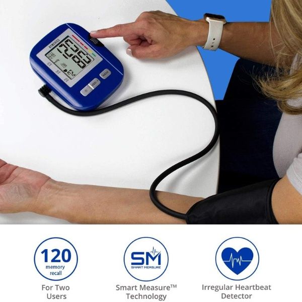 Máy đo huyết áp bắp tay HoMedics BPA-0200 với Bộ nhớ cho 2 người, lưu trữ tối đa 120 kết quả (60 kết quả/ mỗi người dùng).