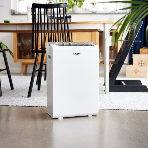 Máy hút ẩm kèm lọc không khí Wood’s WDD90 Công suất hút ẩm 8 lít/ngày, lưu lượng khí lên đến 180m³/giờ.
