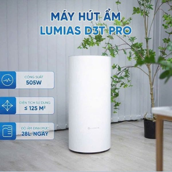 Máy hút ẩm Lumias D3T Pro 28L 125m2 - Giải Pháp Thông Minh Cho Không Gian Sống 2025