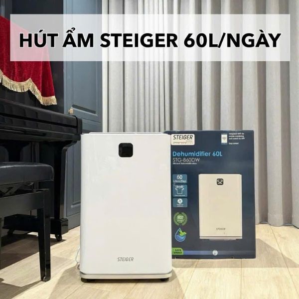 Máy hút ẩm Steiger STG 860DW (60L/ngày) là một sản phẩm vượt trội trong dòng máy hút ẩm gia đình, sở hữu thiết kế tinh tế, hiện đại và hiệu quả vượt trội.