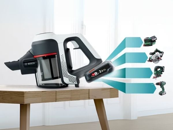 Máy hút bụi Bosch BCS61113 Serie 6 Một vòi phun duy nhất có thể vệ sinh hiệu quả mọi loại sàn.