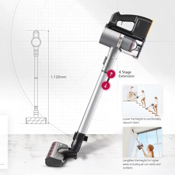 Máy hút bụi lau nhà LG A9K ULTRA Thay đổi kích thước và độ dài phù hợp