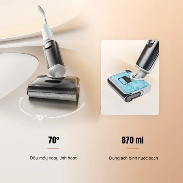 Máy hút bụi lau nhà Roborock F25 RT khả năng làm sạch sâu mọi ngóc ngách