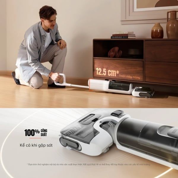 Máy hút bụi lau nhà Roborock F25 RT Thiết Kế Gập Sát 180° FlatReach