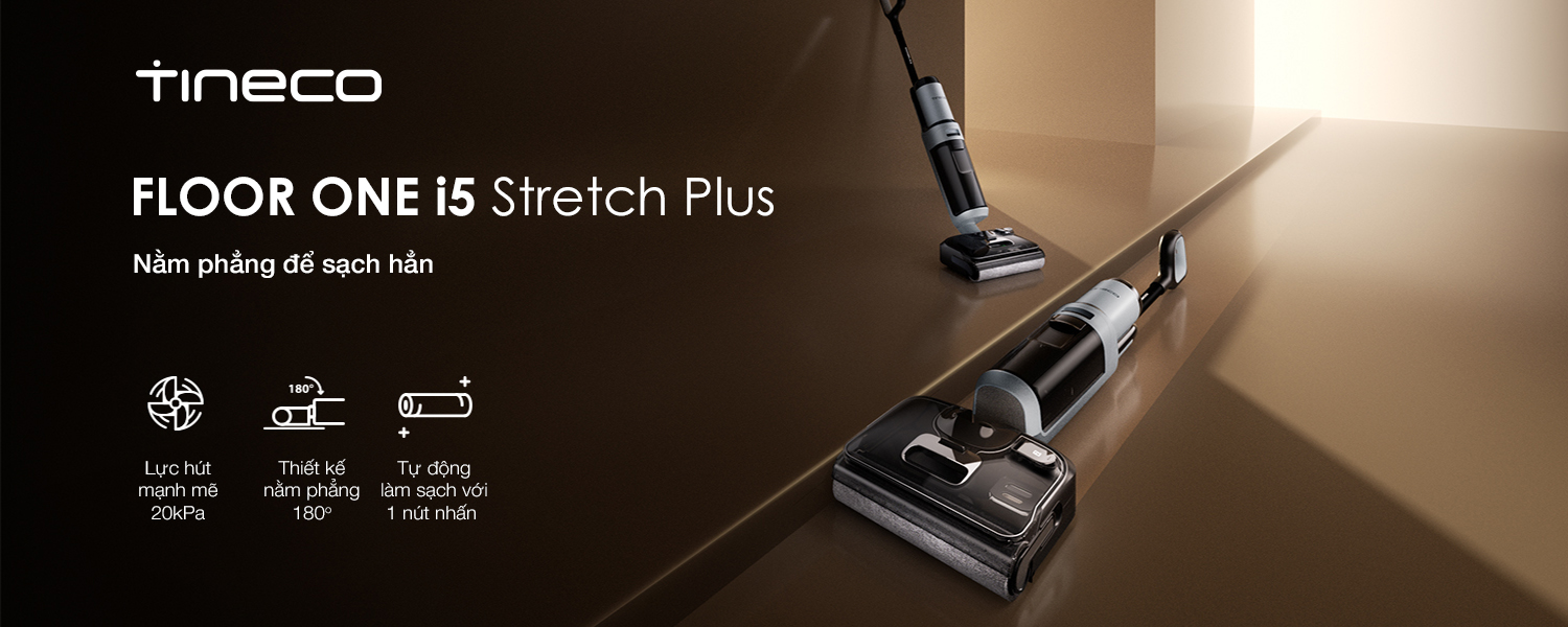Máy hút bụi lau sàn Tineco i5 Stretch Plus, một sản phẩm thông minh được trang bị công nghệ DualBlock tiên tiến