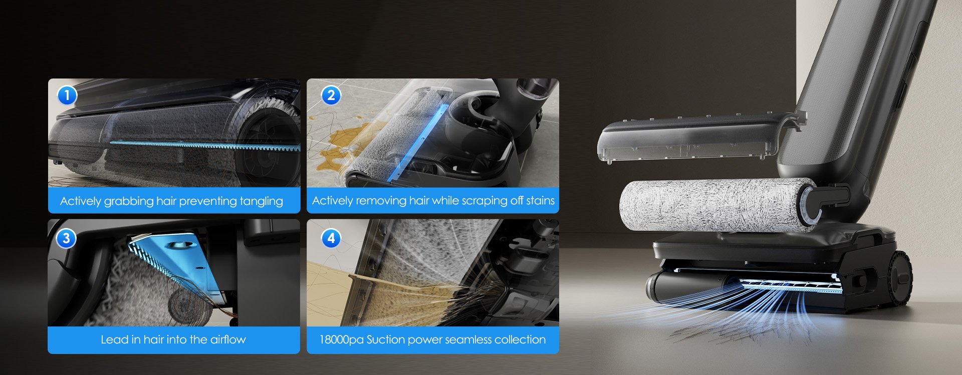 Máy lau sàn hút bụi Floor One S9 Artist Steam Độ bền cao và chức năng tự làm sạch