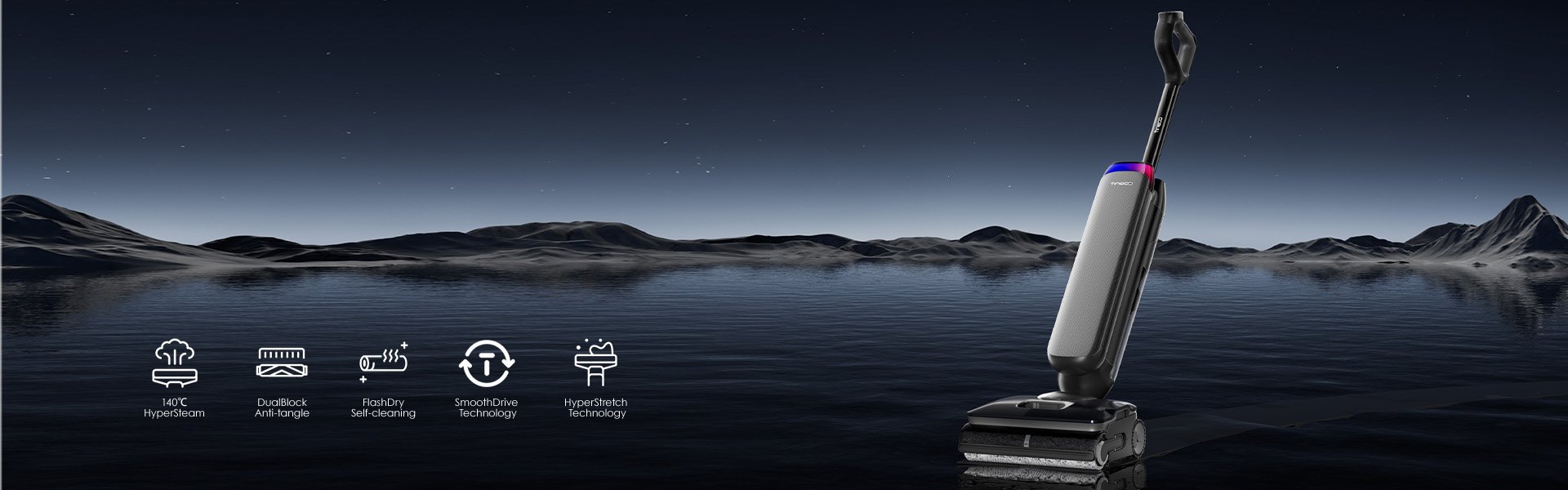 Máy hút bụi lau sàn Tineco S9 Steam Artist Steam – Giải pháp làm sạch cao cấp, thông minh có chức năng hơi nước nóng 140 °C giúp loại bỏ các vết bẩn cứng đầu đã khô.