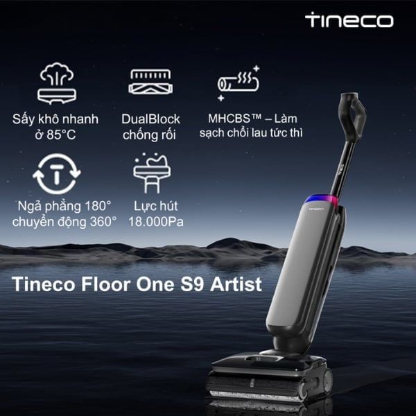 Máy hút bụi lau sàn Tineco Floor One S9 Artist Công nghệ iLoop™ – Tự động điều chỉnh lực hút và lượng nước