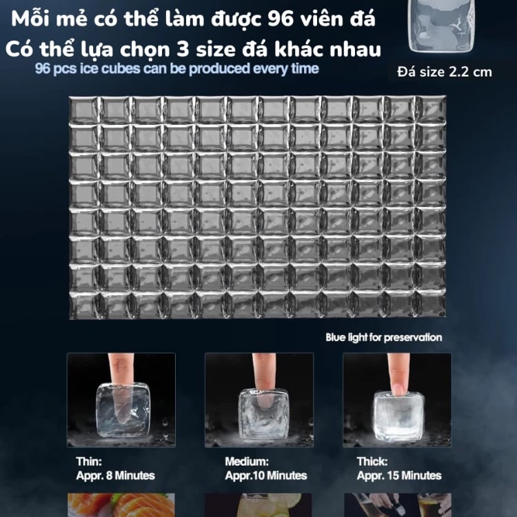 Máy làm đá viên Takaipro TKI-125PRO&nbsp;125kg/Ngày&nbsp;Hệ máy nén SECOP cao cấp