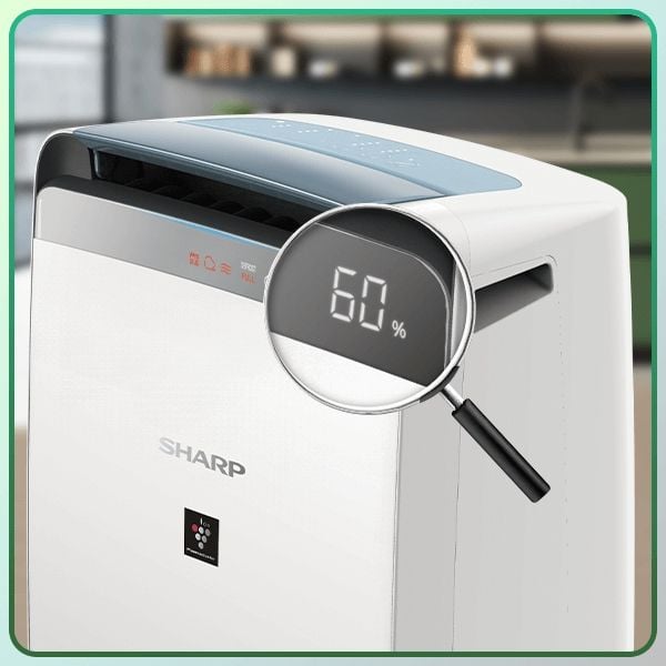 Máy lọc không khí và hút ẩm Sharp DW J20FV-W (52m²/20lít) Cánh đảo gió tự động theo 2 hướng hoàn toàn mới
