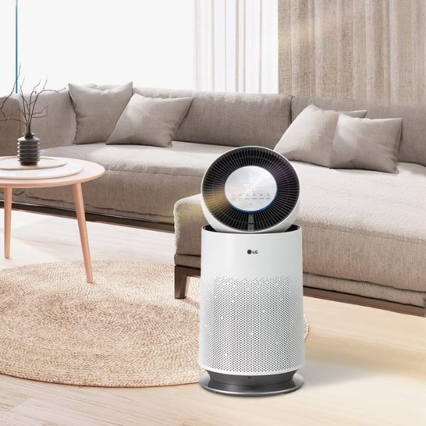 Máy lọc không khí LG AS183DWFC có thiết kế 360° hình tròn