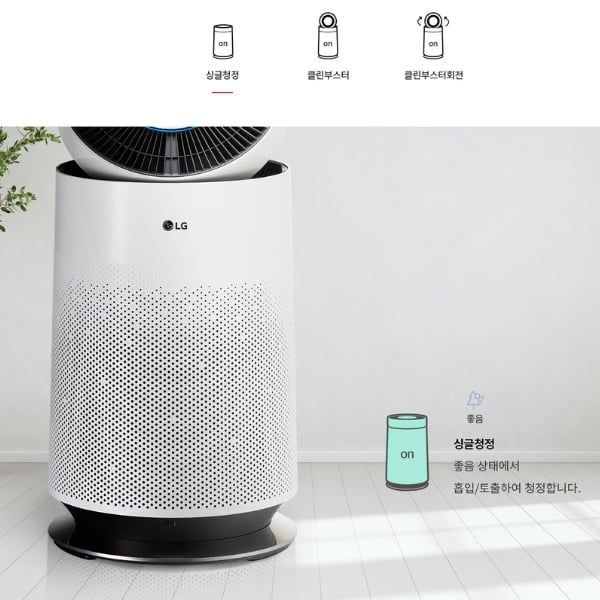 Máy lọc không khí LG PuriCare 360˚ Plus AS183DWFC với Chế độ tự động để kiểm tra chất lượng không khí một cách tổng quan