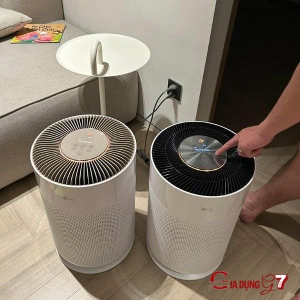Máy lọc không khí LG PuriCare 360 HIT 1 tầng có 3 màu cho bạn lựa chọn: nâu, đen, xanh