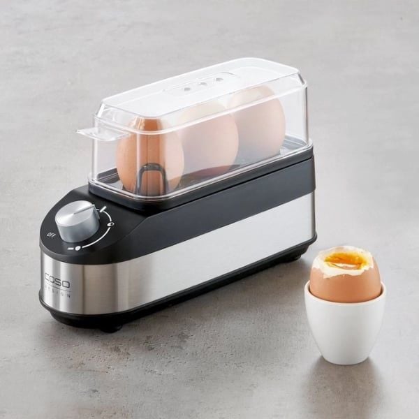 Máy luộc trứng Caso E3 (3 quả trứng) - 210W là một giải pháp tuyệt vời cho những ai muốn có những quả trứng hoàn hảo một cách nhanh chóng và hiệu quả
