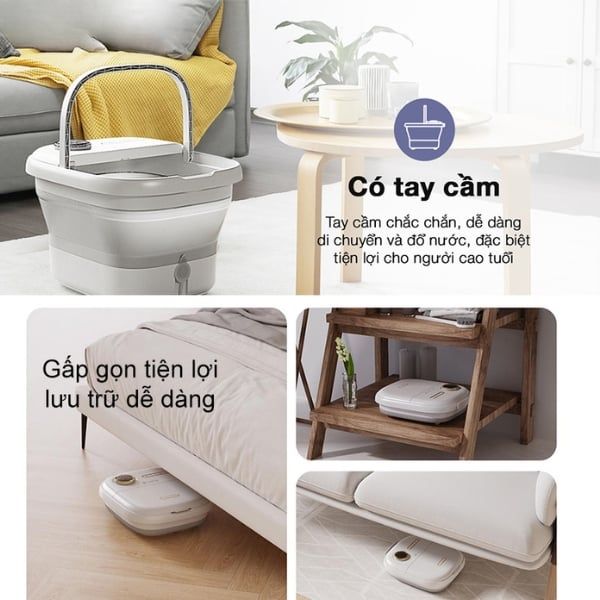 Máy massage chân Lumias LMF-01W có thể tháo rời, có tay cầm