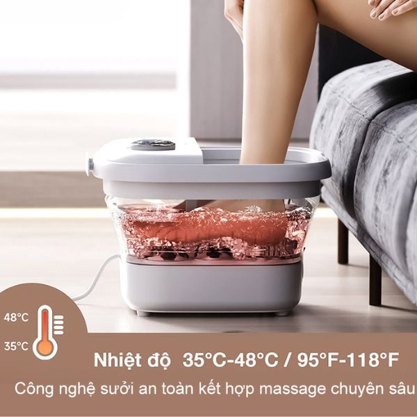 Máy massage chân Lumias LMF-01W Thoải mái điều chỉnh nhiệt độ từ 35°C - 48°C
