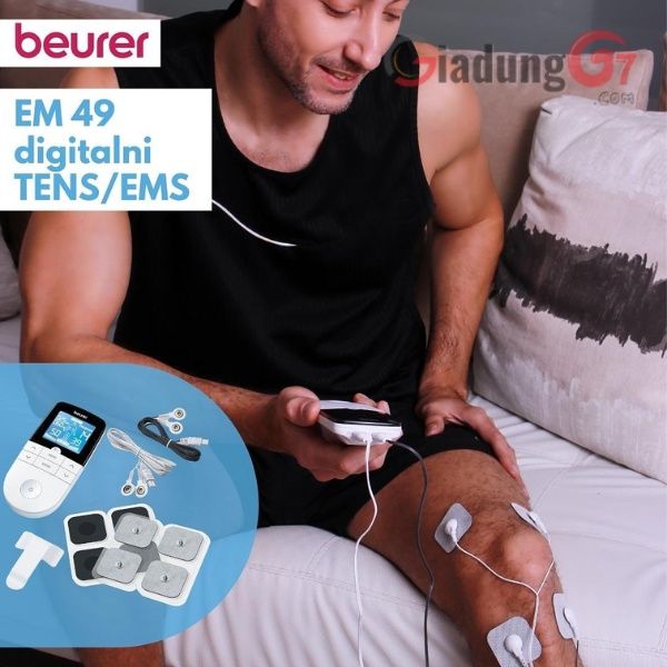 Máy massage xung điện Beurer EM49 thiết kế 2 kênh với các mức cường độ điều chỉnh riêng biệt