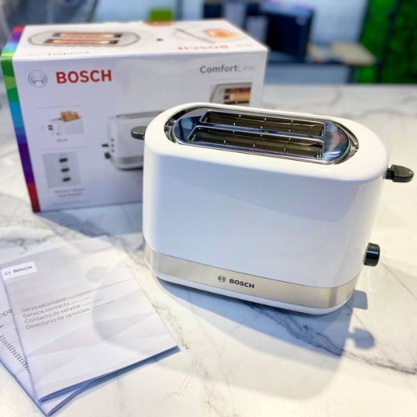 Máy nướng bánh mỳ Bosch Compact Toaster TAT6A511 giúp bạn Thưởng thức bữa sáng đơn giản mà đẹp mắt mà không cần lo lắng