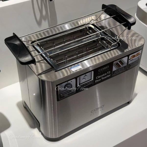 Máy nướng bánh mỳ Caso Classico T2 Duo với Hai khe nướng rộng (38 mm) dành cho bánh mì, bánh mì nướng, bánh mì tròn, v.v.