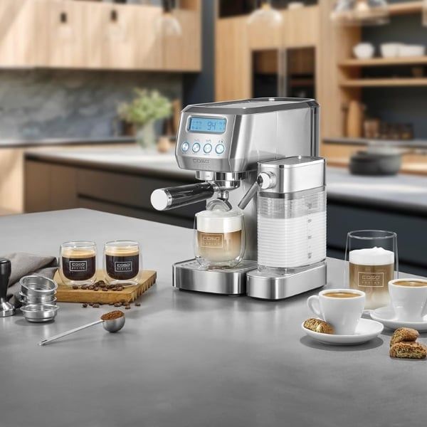 Máy pha cà phê Caso Espresso Gourmet Latte Tạo bọt sữa tự động – chỉ với một lần chạm
