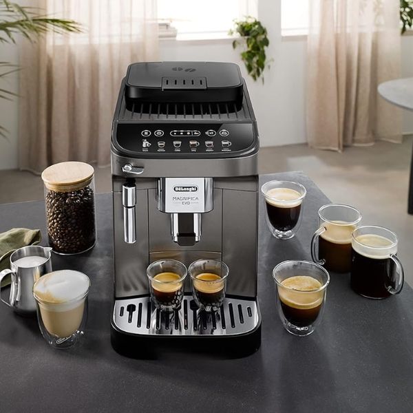 Máy pha cà phê Delonghi ECAM 290.42.TB Magnifica Evo với 4 công thức nấu ăn một chạm bao gồm dài