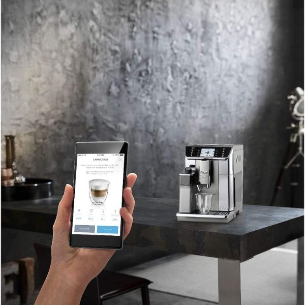 Máy pha cà phê Delonghi ECAM 656.55.MS Prima Donna Elite màu bạc Màn Hình Cảm Ứng TFT 3.5 Inch – Giao Diện Hiện Đại, Trực Quan