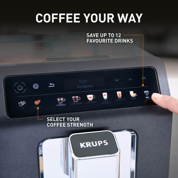 Máy pha cà phê Krups EA895N - Made in France Menu Màn Hình Cảm Ứng Lớn – Trải Nghiệm Giao Diện Thông Minh