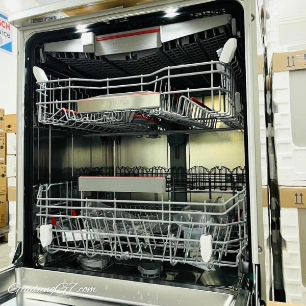 Máy rửa chén Bosch SMS6ZCI49E Serie 6 Không gian linh hoạt tối ưu với giàn rửa MaxFlex, ngăn kéo VarioDrawer và hệ thống Rackmatic