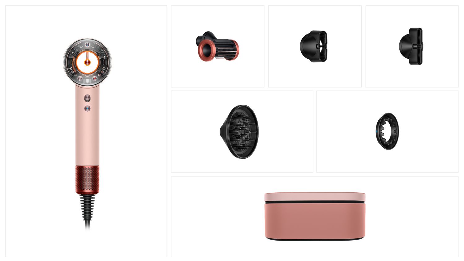 Máy sấy tóc Dyson HD16 Nural - Màu Sakura Cherry Có 5 đầu phụ kiện