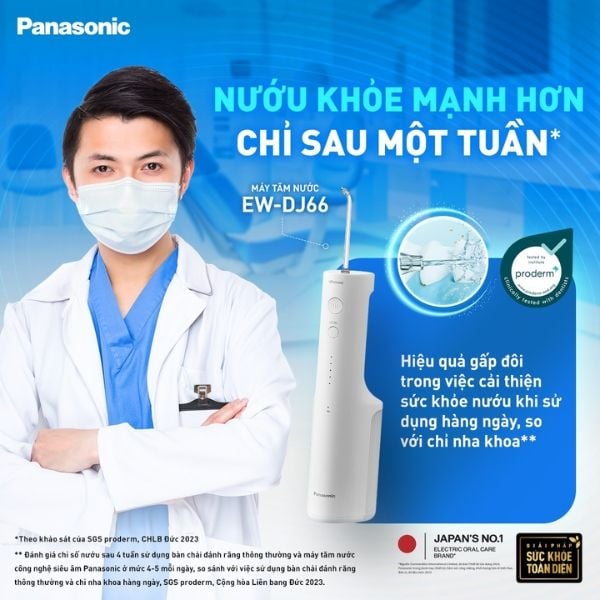 Máy tăm nước Panasonic EW-DJ66 hoàn hảo và giúp bạn dễ dàng chăm sóc răng miệng tại nhà