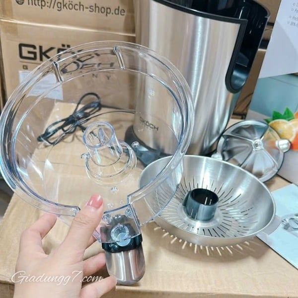 Máy vắt cam Gkoch Làm sạch rất dễ dàng, các bộ phận riêng lẻ có thể tháo rời và máy rửa chén an toàn