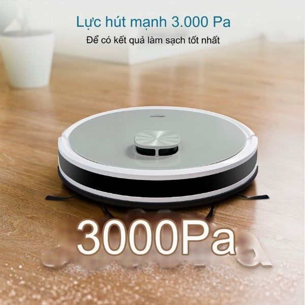 Robot hút bụi lau nhà Medion MD 11500 X21 SW Lực hút mạnh 3.000 Pa