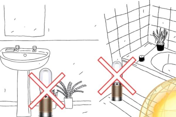 Máy lọc Dyson Hot+Cool Formaldehyde HP09  không có khả năng chống thấm nước hoặc chống nước bắn
