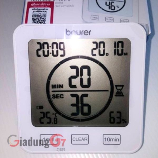 Nhiệt ẩm kế Beurer HM22 Hiển thị nhiệt độ, độ ẩm tương đối, ngày giờ