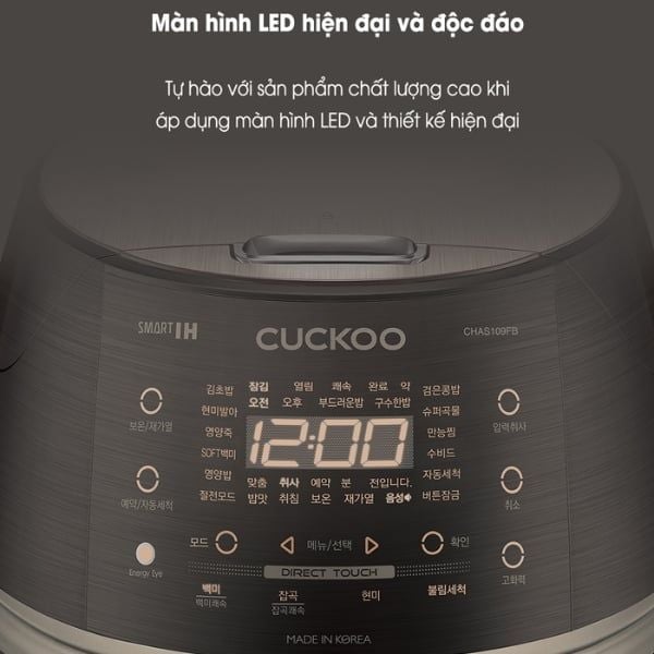 Nồi cơm điện cao tần Cuckoo CRP DHAS069FB 1.08L Giữ ấm từ 12 – 24 giờ mà không làm thiu cơm