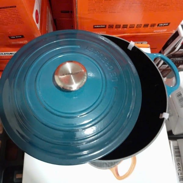 Nồi gang sâu lòng Le Creuset La Marmite 26cm màu Deep Teal 4863 Nấu ăn tiết kiệm năng lượng