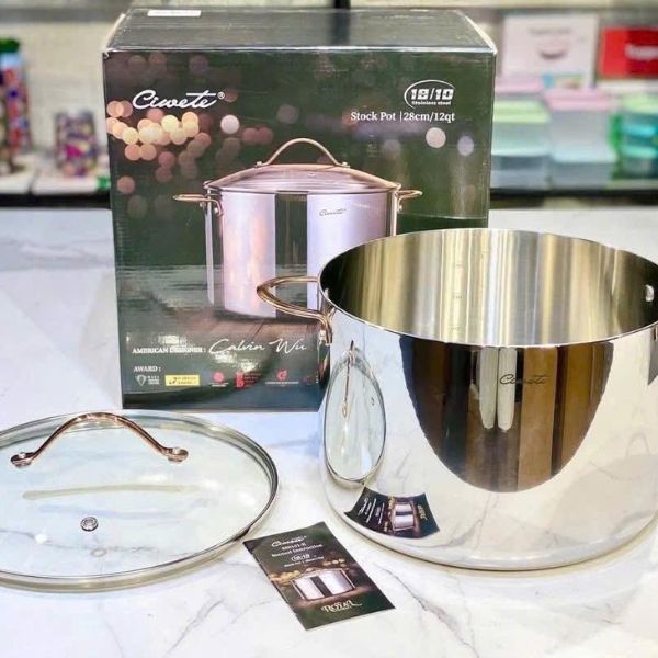 Nồi Inox Ciwete Royal Knight 28cm Kết cấu thép không gỉ ba lớp – Phân phối nhiệt nhanh chóng và hiệu quả