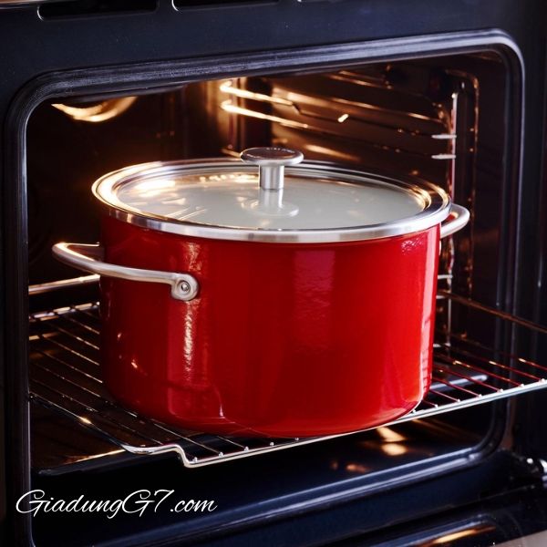 Nồi tráng men lõi thép KitchenAid Lớp men nhiều lớp được làm từ vật liệu tự nhiên