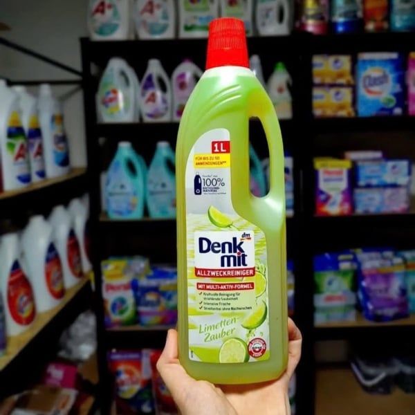 Nước lau sàn gạch Denkmit 1 lít Hương chanh Nhanh Khô, Không Gây Trơn Trượt