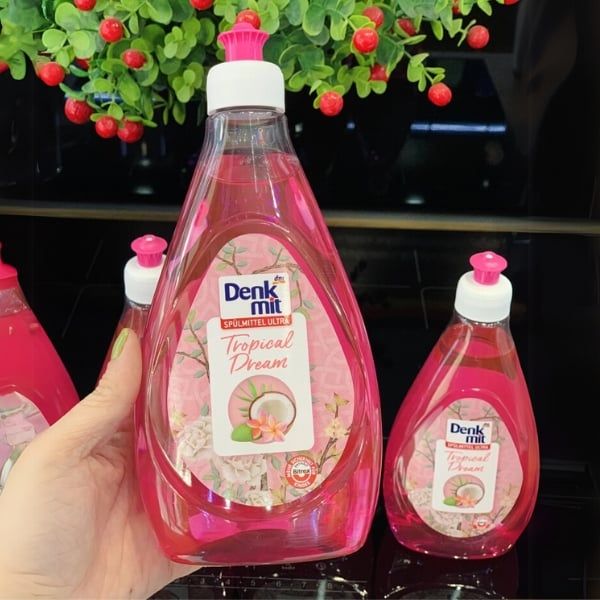 Nước rửa bát Denkmit 500ml - Màu hồng Tropical Dream - Làm Sạch Hiệu Quả, An Toàn Cho Da Tay