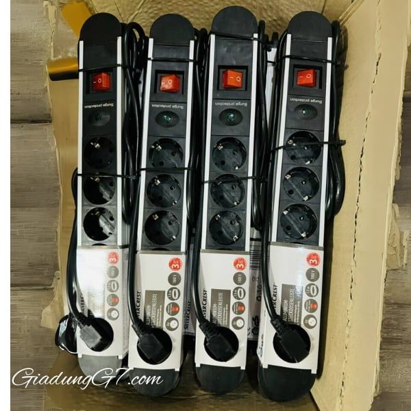 Ổ cắm điện Silvercrest 6 ổ cắm - Nội địa Đức  Bảo vệ các thiết bị điện khỏi quá áp lên tới 1800V