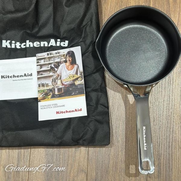 Quánh chống dính KitchenAid 16cm 1.5L cảm ứng, an toàn với lò nướng, an toàn với máy rửa chén