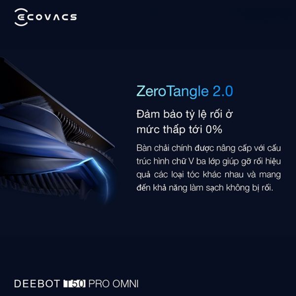 Robot hút bụi Ecovacs T50 Pro Omni Công nghệ chổi chống rối ZeroTangle 2.0