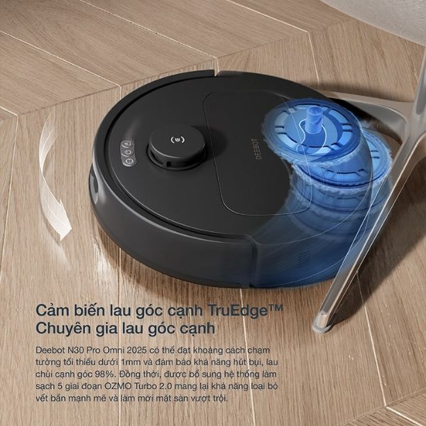 Robot hút bụi lau nhà Ecovacs Deebot N30 Pro Omni 2025 Hộp chứa bụi và nước dung tích lớn