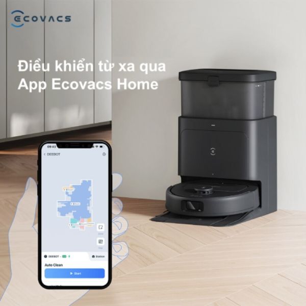 Robot hút bụi lau nhà Ecovacs Deebot N30 Pro Omni 2025 Điều khiển thông minh qua ứng dụng Ecovacs Home